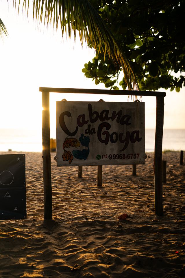 Placa da Cabana da Goya ao nascer do sol